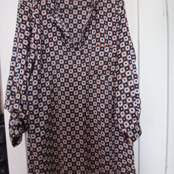 ZARA SILKY BLUE PRINT TUNIC DRESS NWOT XXL - Picture 7 of 15